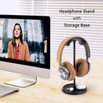 Sturdy Curved Headphone Stand with Storage Tray