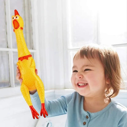 Squeaky Screaming Chicken Dog Chew Toy