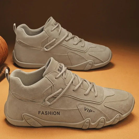 Men’s Casual Ankle Boots –  Non-Slip Khaki Work Sneakers