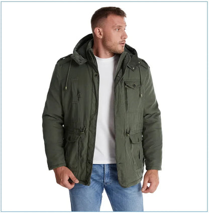 Thickened Multi-Pocket Mid-Length Casual Coat