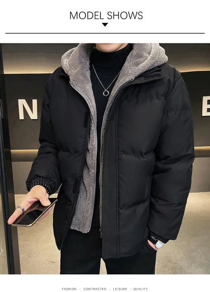 TFETTERS Autumn Winter Zip-up Hooded Parka Jacket
