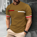3D Stripe Letter Print Men's Hip Hop T-Shirt