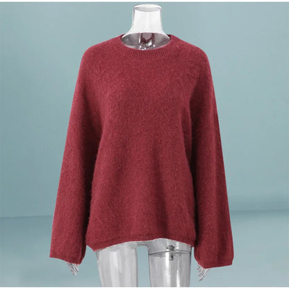 Retro Knit Pullover for Women – Casual Loose Sweater