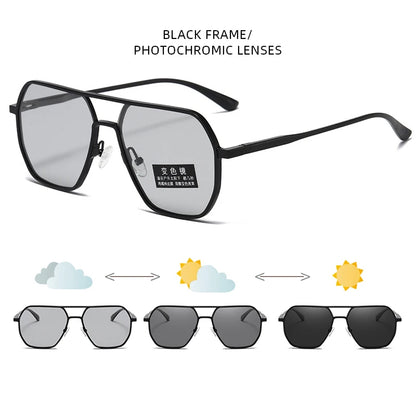 Luxury Photochromic Polarized Sunglasses for Men and Women UV400 Metal Frame