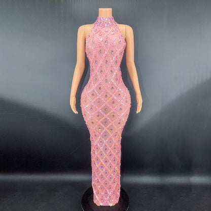 Sparkly Silver Rhinestone Prom & Evening Gown – Luxe Edition