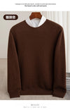 Pure Wool Men's Slim-Fit Round Neck O-Neck Cashmere Sweater