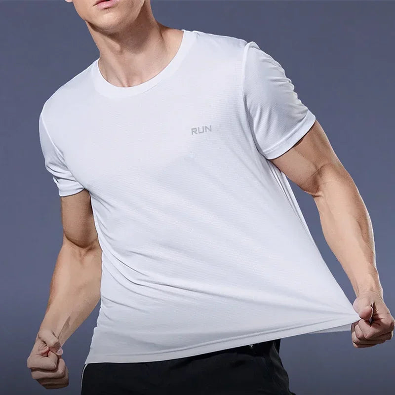 Summer Ice Silk Quick Dry Men's T-Shirt