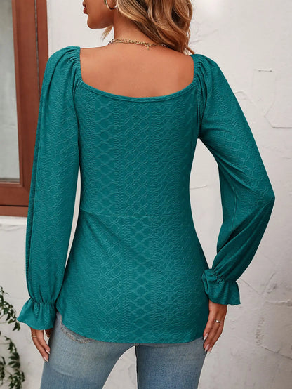 Sexy V-Neck A-Line Blouse with Drawstring Waist
