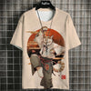 Unisex Japanese Samurai Cat 3D Printed T-shirt