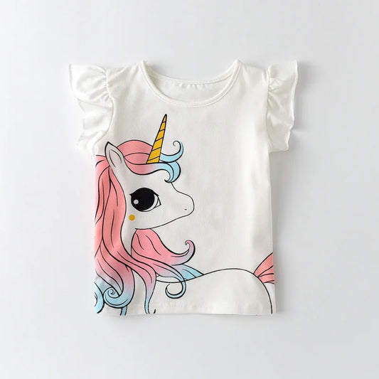 Unisex Kids Summer Unicorn Cotton T-Shirt