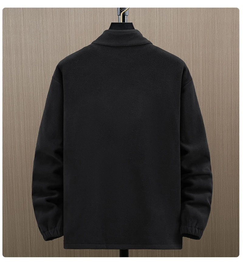 Men's Solid Color Polar Fleece Jacket