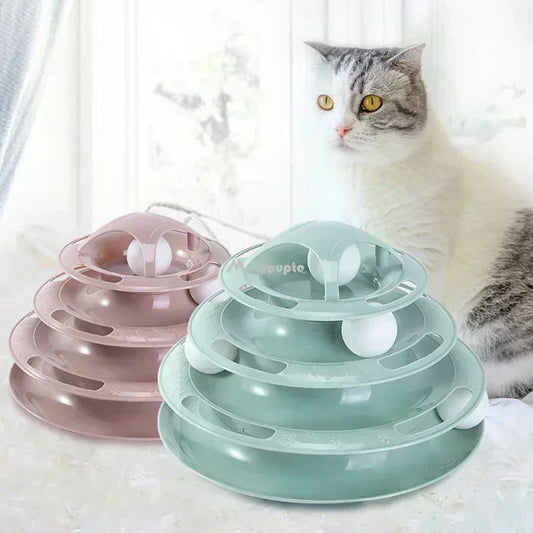 Multi-Level Cat Tower Track Toy