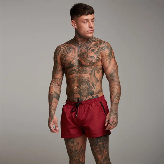 Men’s Quick Dry Swim Trunks with Zipper Pockets and Mesh Liner