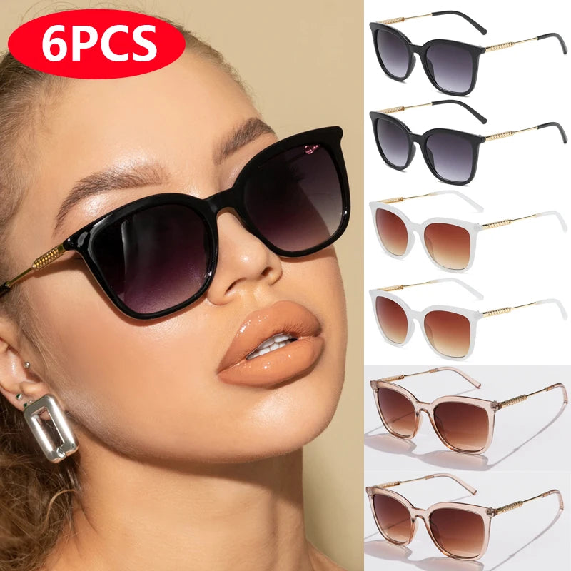 Classic Vintage Square Sunglasses for Men and Women with Alloy Frame
