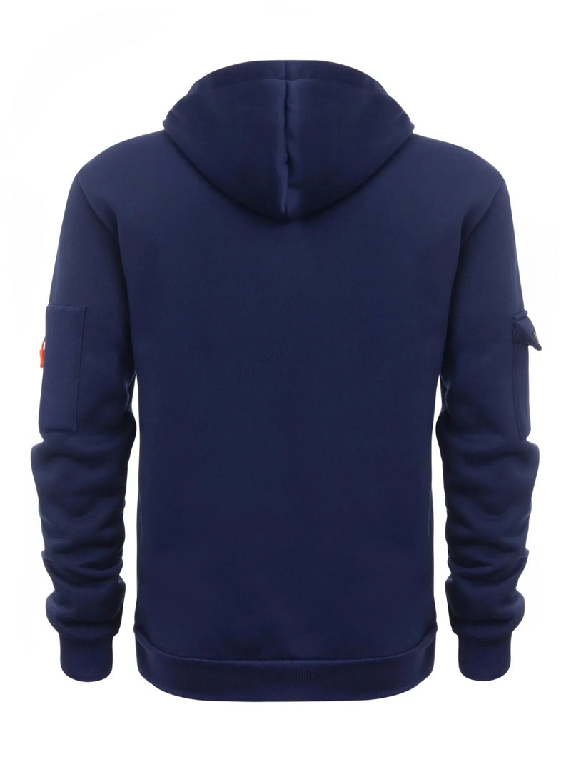 Men's Multi-Pocket Zipper Hoodie - European Size