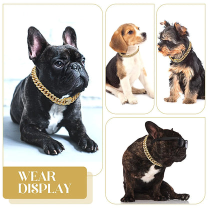 Dog & Cat Diamond Cuban Chain Collar with Secure Buckle