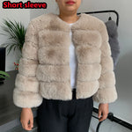 Women's High-Quality Faux Fox Fur Coat