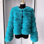 Women's High-Quality Faux Fox Fur Coat