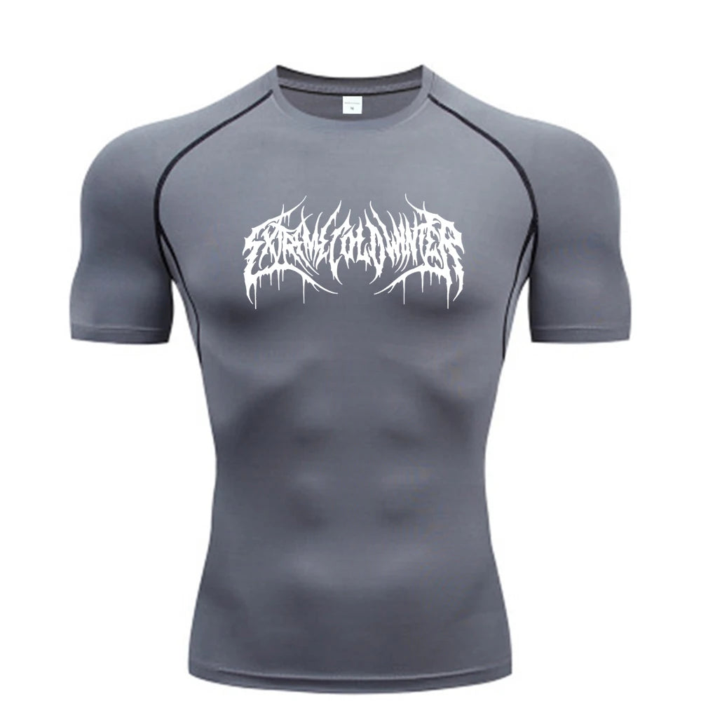 Men’s Summer Compression Short Sleeve Fitness T-Shirt – Quick-Dry Gym Top