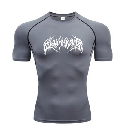 Men’s Summer Compression Short Sleeve Fitness T-Shirt – Quick-Dry Gym Top