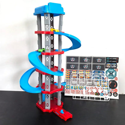 DIY Assembled City Winding Roads Racing Car Garage Toy