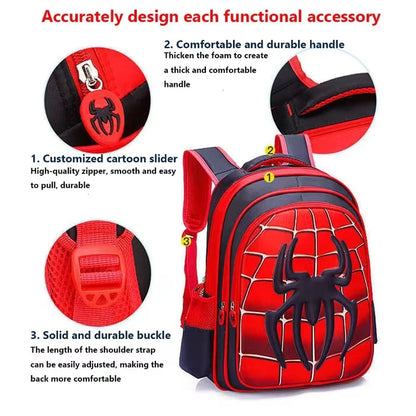 Spider King 3D Kids Backpack - Durable and Stylish Design