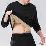 Winter Sweatshirt Men Long Sleeves Fleece Lined Warm Sweatshirt