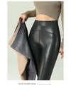 High-Waist PU Leather Fleece Leggings Warm & Stylish