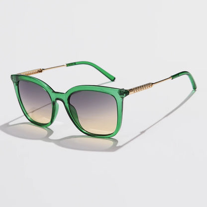 Classic Vintage Square Sunglasses for Men and Women with Alloy Frame