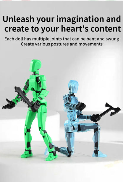 DIY Luminous T13 Multi-Jointed Movable Robot & Dog Action Figures