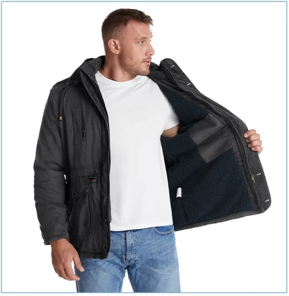 Thickened Multi-Pocket Mid-Length Casual Coat