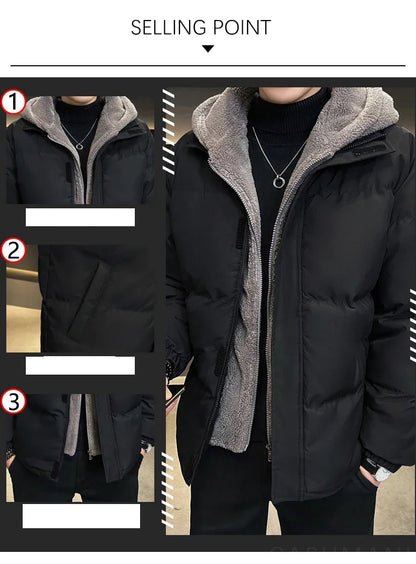 TFETTERS Autumn Winter Zip-up Hooded Parka Jacket