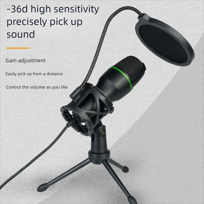 3.5mm/USB Condenser Microphone – Pro Mic for Karaoke, Gaming & Recording