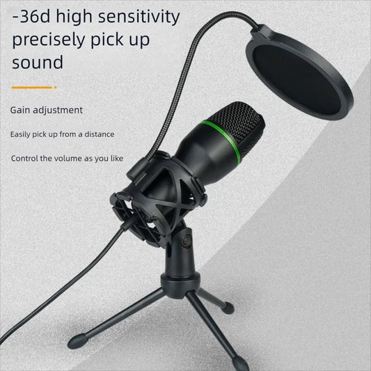 3.5mm/USB Condenser Microphone – Pro Mic for Karaoke, Gaming & Recording