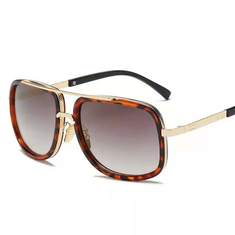 Men’s Vintage Pilot Sunglasses UV400 Gradient Brown Driving Glasses