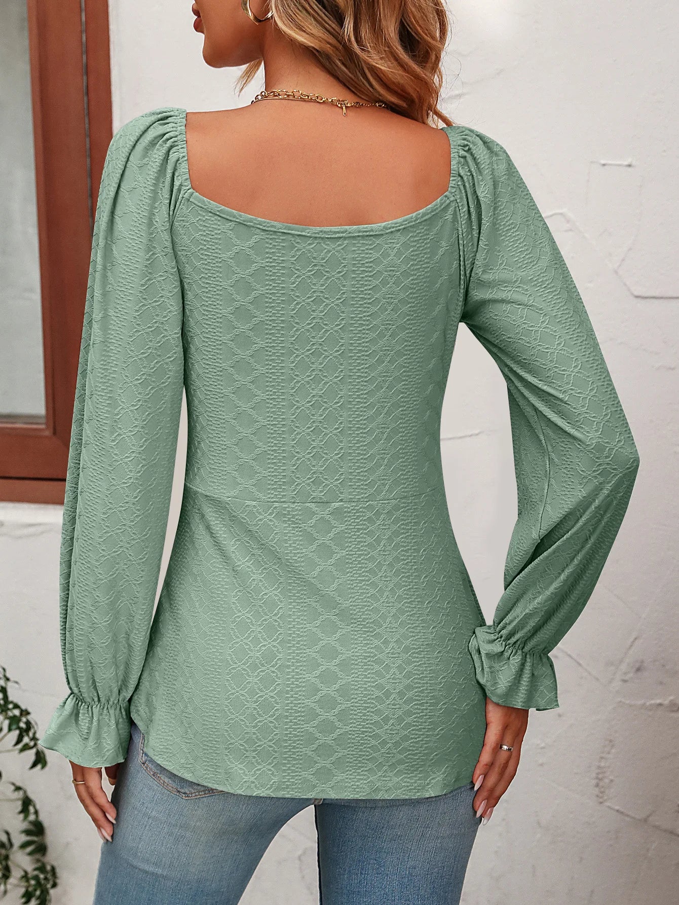 Sexy V-Neck A-Line Blouse with Drawstring Waist