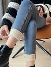 High-Waist Velvet Skinny Jeans - Warm & Stylish