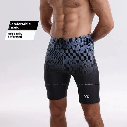 Men’s Quick-Dry Flat Angle Swim Shorts for Surfing and Swimming