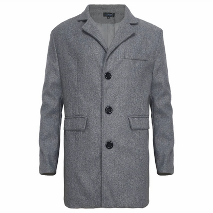 Men's Wool Lapel Trench Coat Single-Breasted England Style