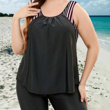 Plus Size Tankini Swimsuit for Women with Shorts 4XL Beachwear