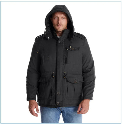 Thickened Multi-Pocket Mid-Length Casual Coat