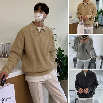 Men Korean Fashion Knitwear - Casual Pullover Sweater