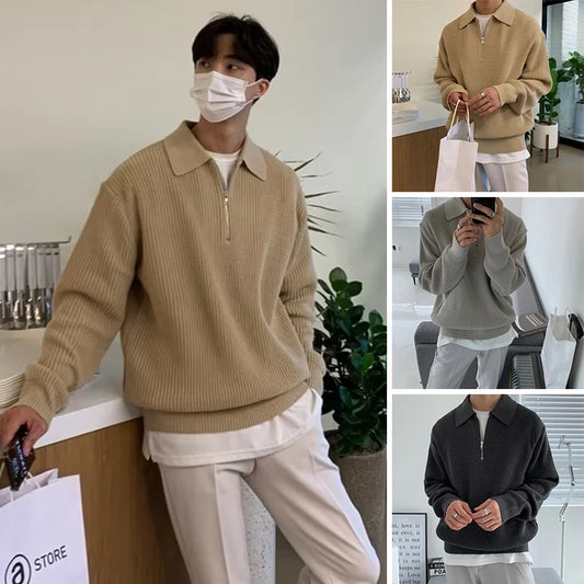Men Korean Fashion Knitwear - Casual Pullover Sweater