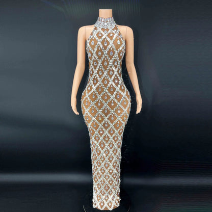 Sparkly Silver Rhinestone Prom & Evening Gown – Luxe Edition