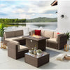 L-Shape Wicker Conversation Set