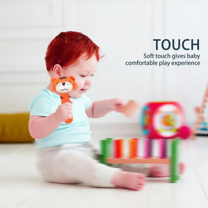 Cartoon Animal Hand Bell Rattle - Soft Plush Baby Rattle Toy