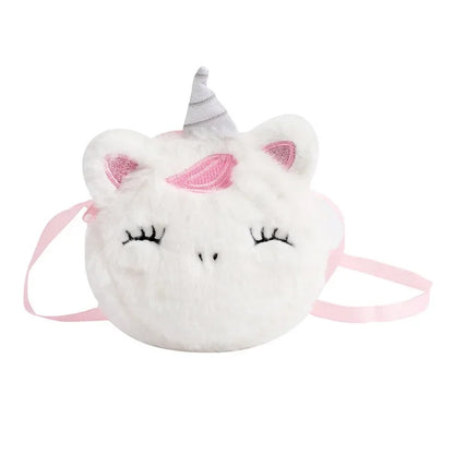 Cartoon Unicorn Plush Shoulder Bag for Toddler Girls