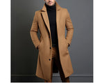 Luxury Men's Wool Trench Coat - Mid-Long Business Overcoat