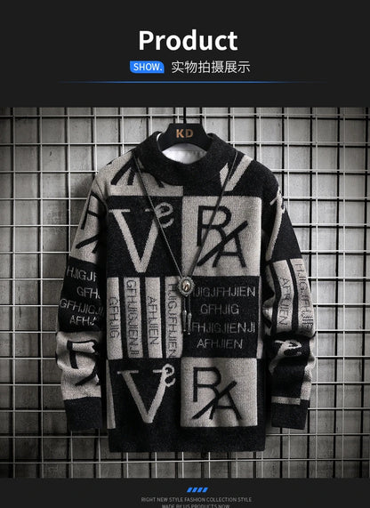 Men’s Knitted Stripe Pullover Sweater