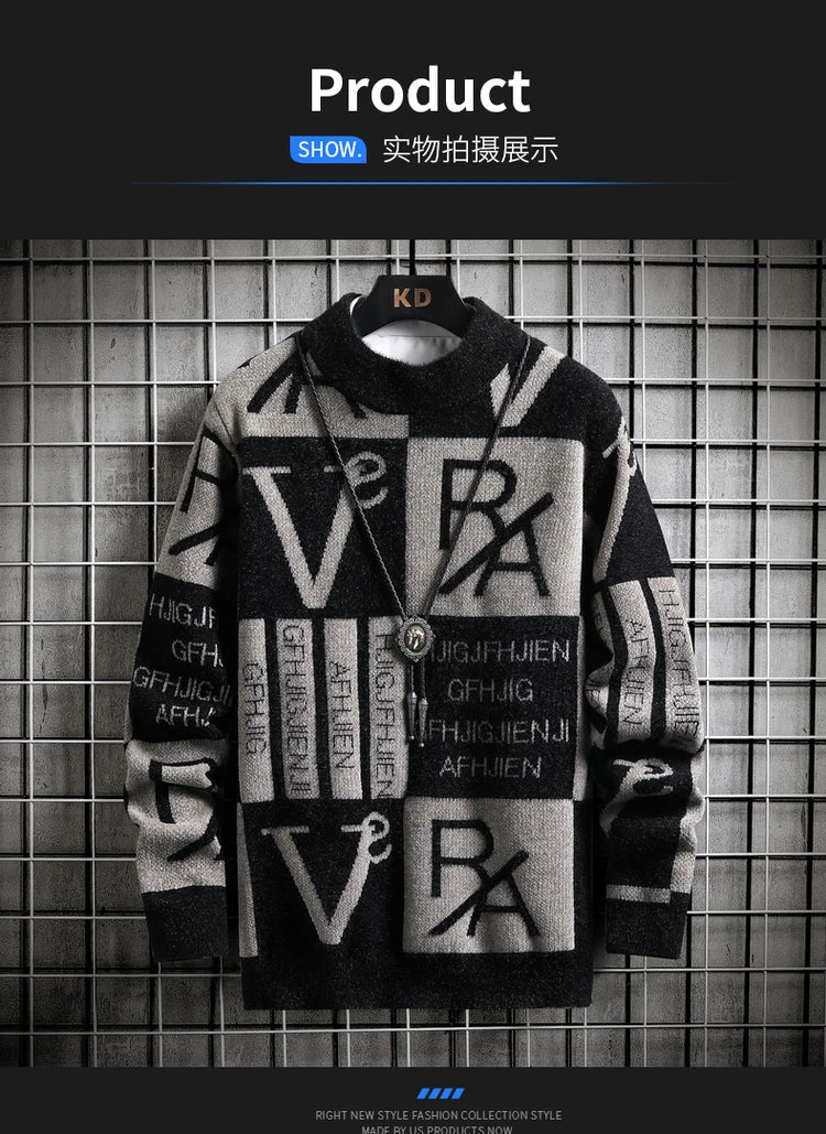 Men’s Knitted Stripe Pullover Sweater